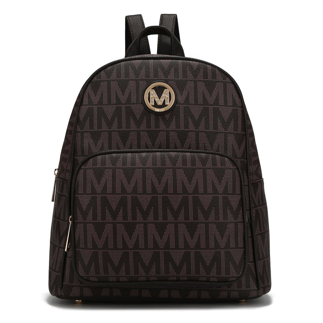 MKFCollection Fanny Signature Backpack - Vegan Leather Designer Handbag Image 4