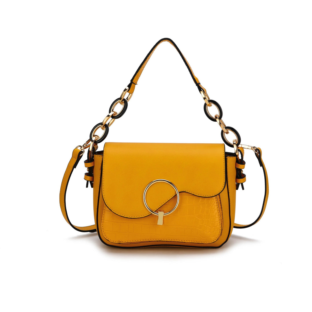 MKFCollection Fanta Croc Shoulder Bag - Vegan Leather Designer Handbag Image 9