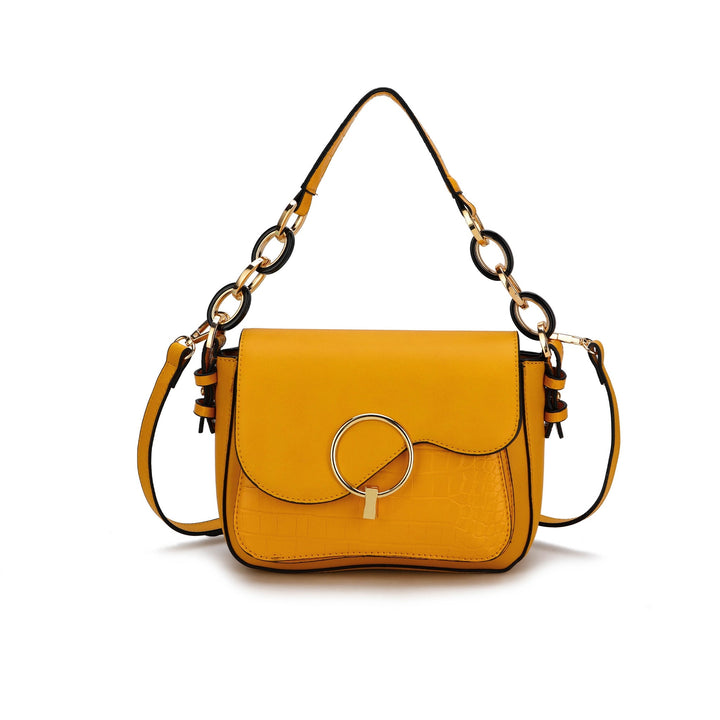 MKFCollection Fanta Croc Shoulder Bag - Vegan Leather Designer Handbag Image 9