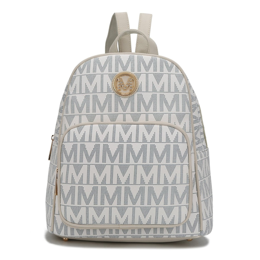 MKFCollection Fanny Signature Backpack - Vegan Leather Designer Handbag Image 7