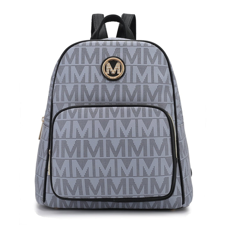 MKFCollection Fanny Signature Backpack - Vegan Leather Designer Handbag Image 9