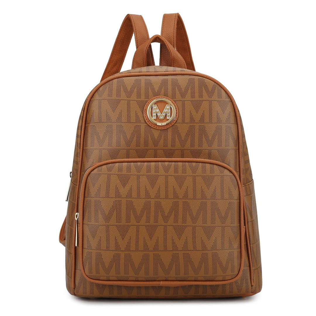 MKFCollection Fanny Signature Backpack - Vegan Leather Designer Handbag Image 10