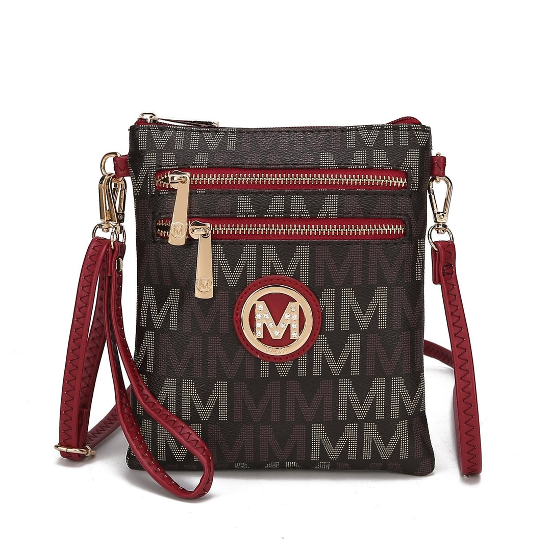 MKFCollection Gaia Milan Signature Crossbody Bag - Vegan Leather Designer Handba Image 2