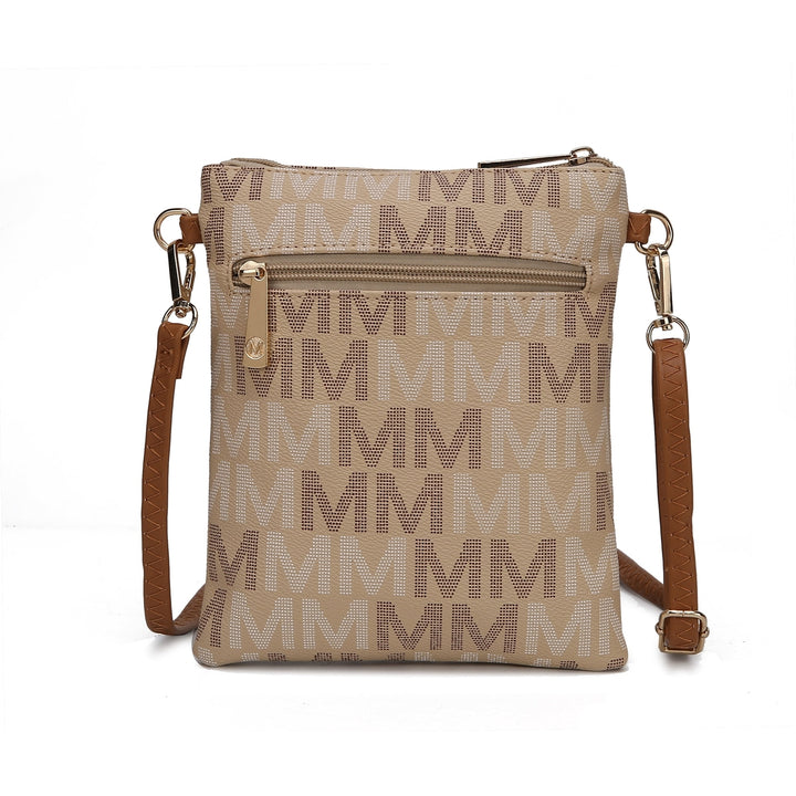 MKFCollection Gaia Milan Signature Crossbody Bag - Vegan Leather Designer Handba Image 11