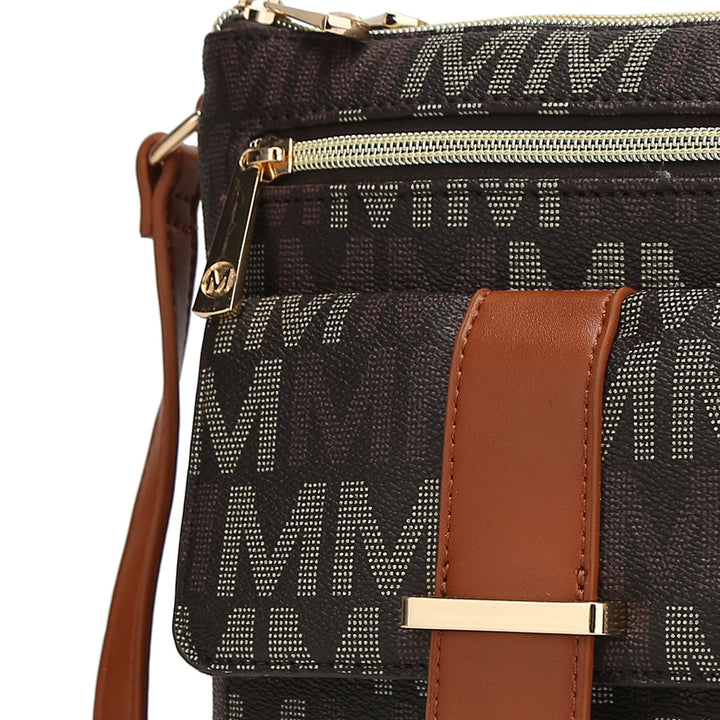 MKFCollection Jeni Signature Crossbody Bag - Vegan Leather Designer Handbag Image 4