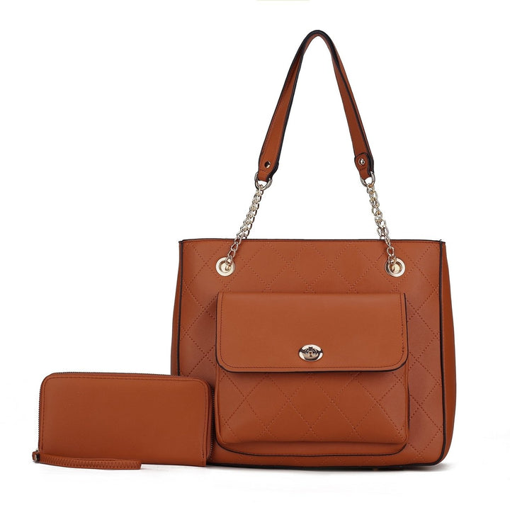 MKFCollection Jenna Shoulder Bag - Vegan Leather Designer Handbag Image 10