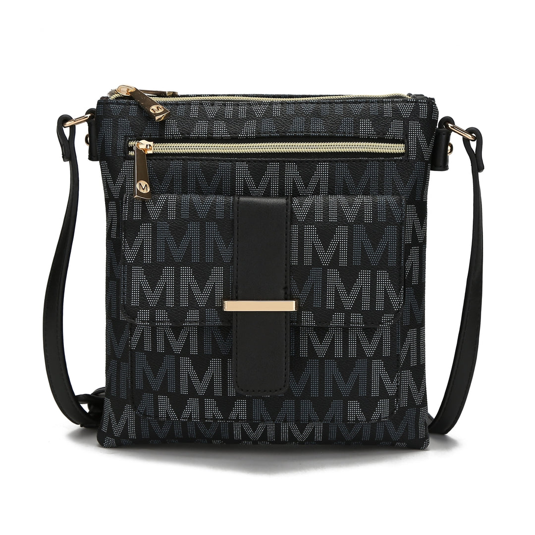 MKFCollection Jeni Signature Crossbody Bag - Vegan Leather Designer Handbag Image 7