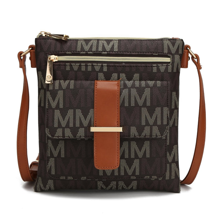 MKFCollection Jeni Signature Crossbody Bag - Vegan Leather Designer Handbag Image 8