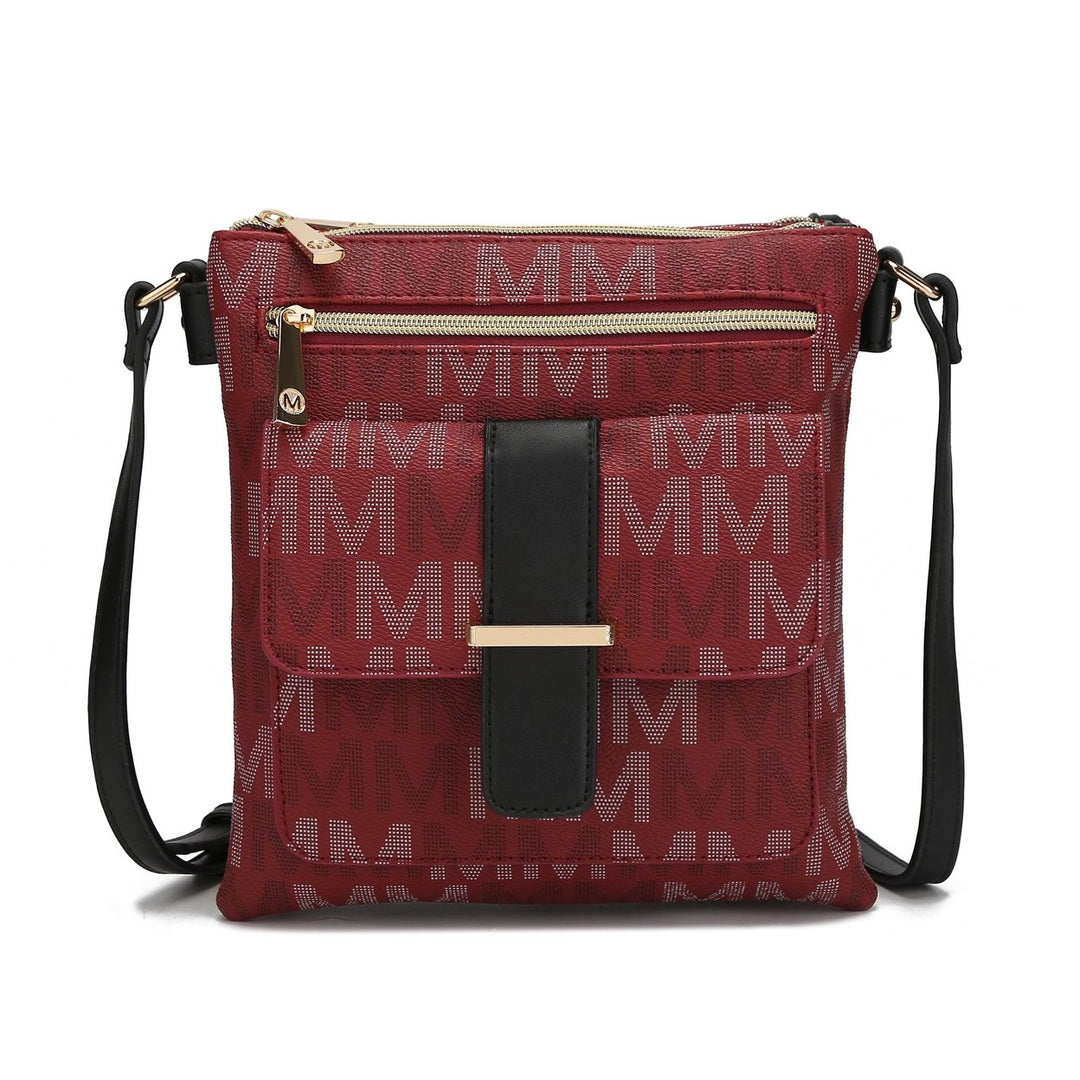 MKFCollection Jeni Signature Crossbody Bag - Vegan Leather Designer Handbag Image 9