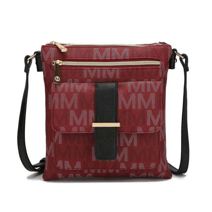 MKFCollection Jeni Signature Crossbody Bag - Vegan Leather Designer Handbag Image 9