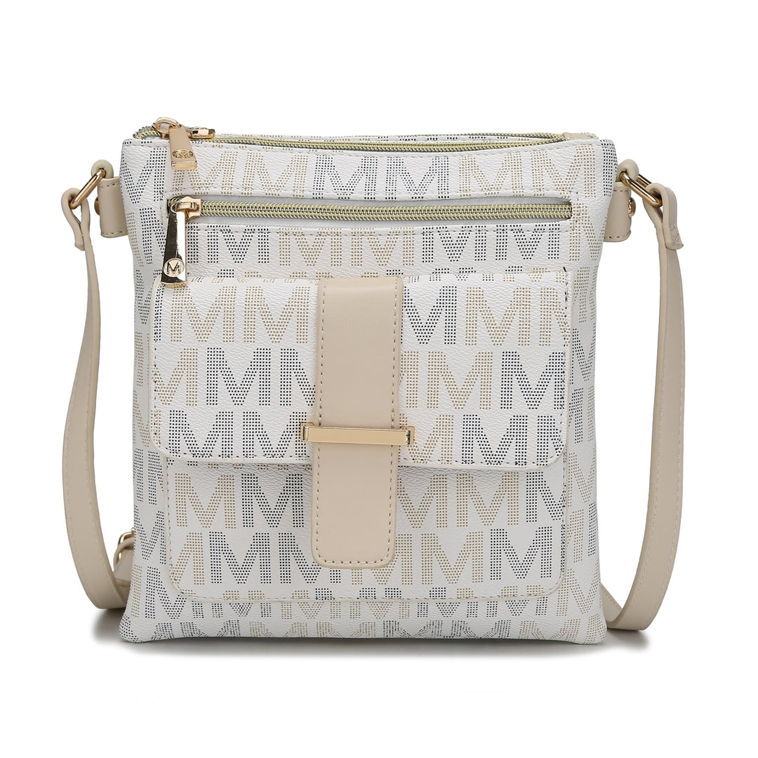 MKFCollection Jeni Signature Crossbody Bag - Vegan Leather Designer Handbag Image 11