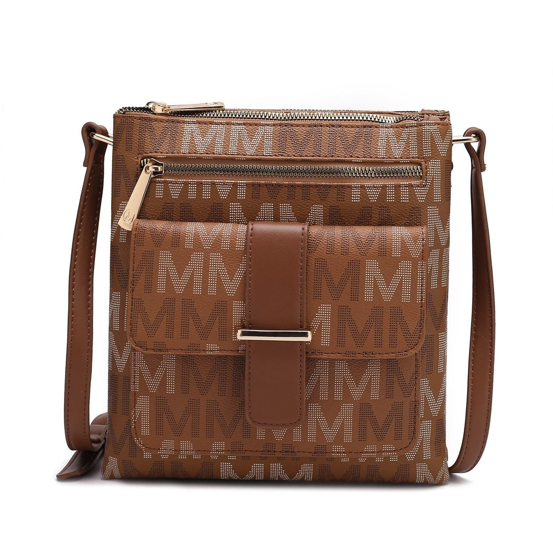 MKFCollection Jeni Signature Crossbody Bag - Vegan Leather Designer Handbag Image 12