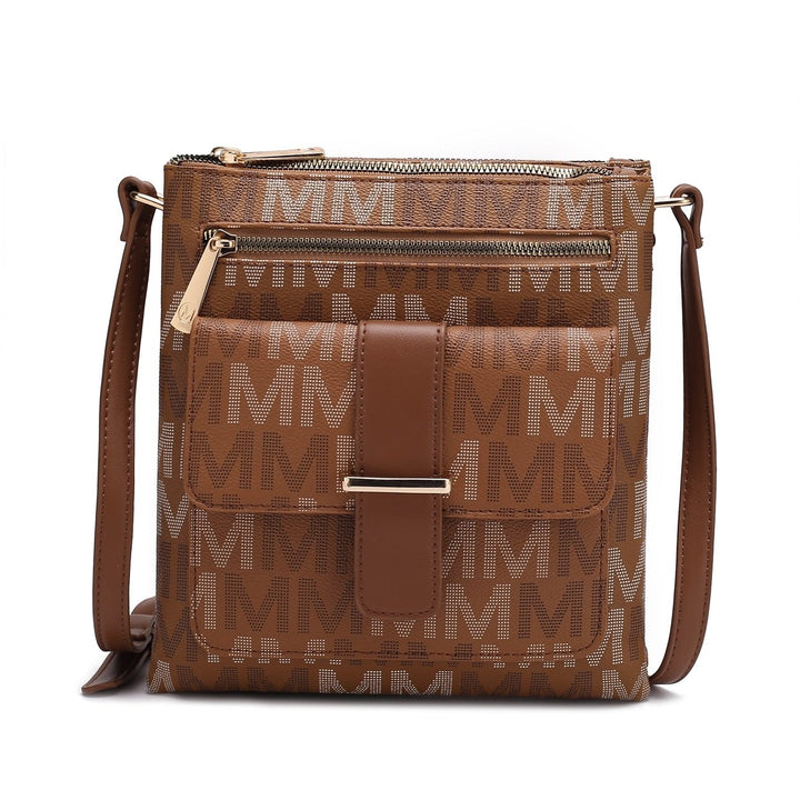 MKFCollection Jeni Signature Crossbody Bag - Vegan Leather Designer Handbag Image 1