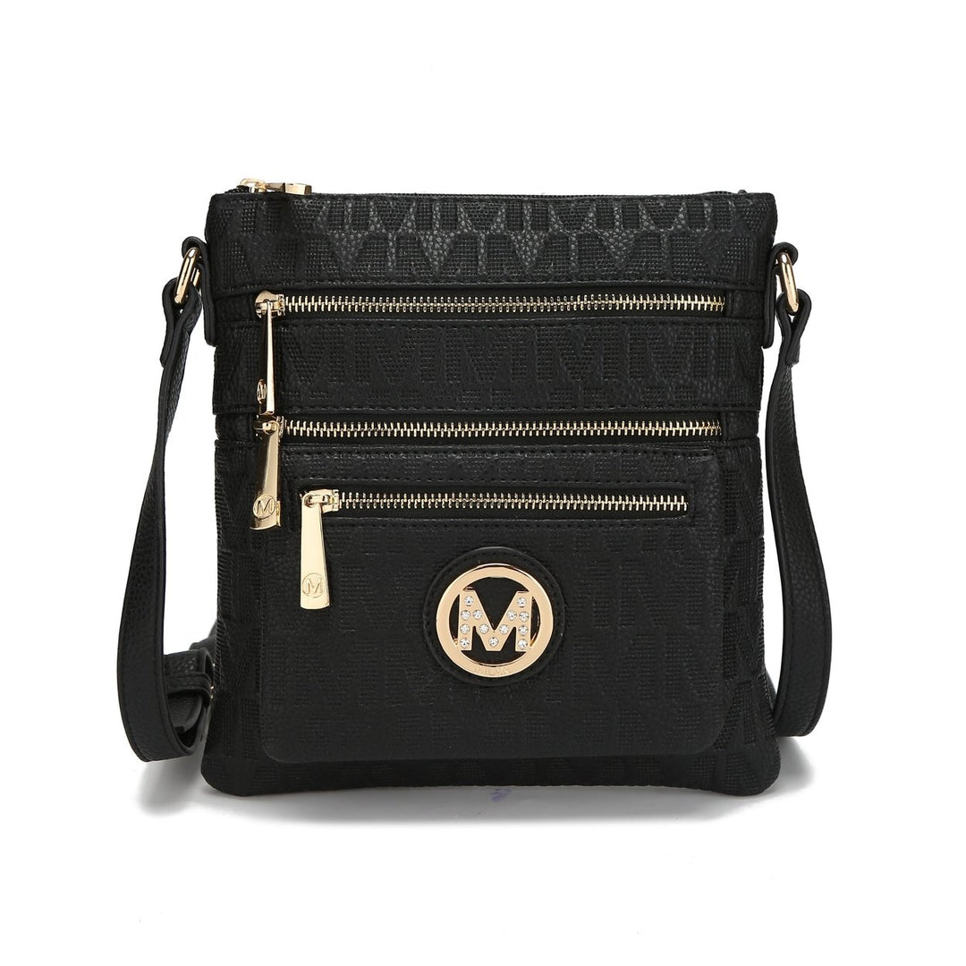 MKFCollection Jessy Signature Crossbody Bag - Vegan Leather Designer Handbag Image 2