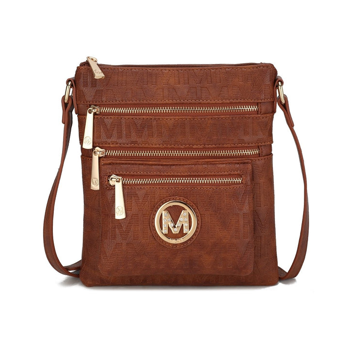 MKFCollection Jessy Signature Crossbody Bag - Vegan Leather Designer Handbag Image 8