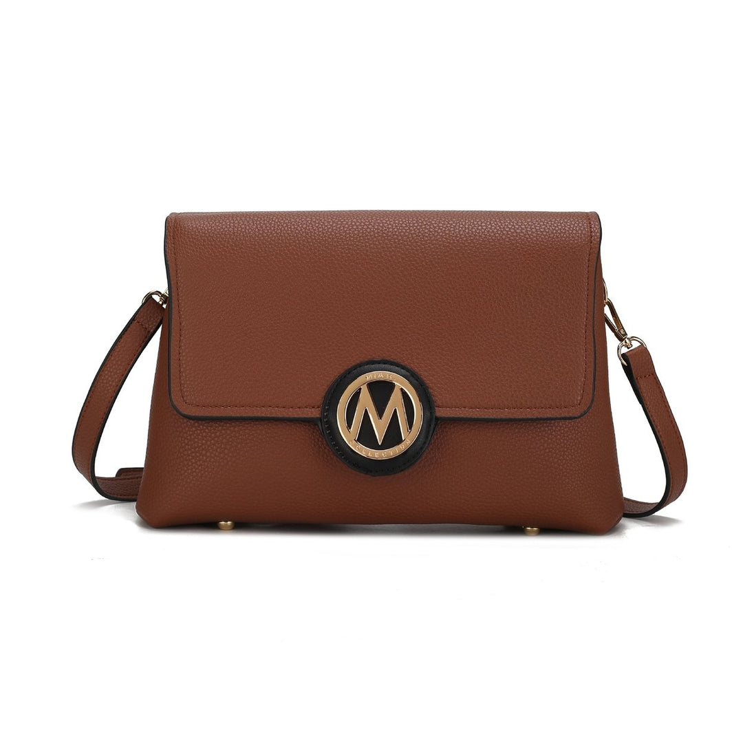 MKFCollection Johanna Multi Compartment Crossbody Bag - Vegan Leather Designer Image 4