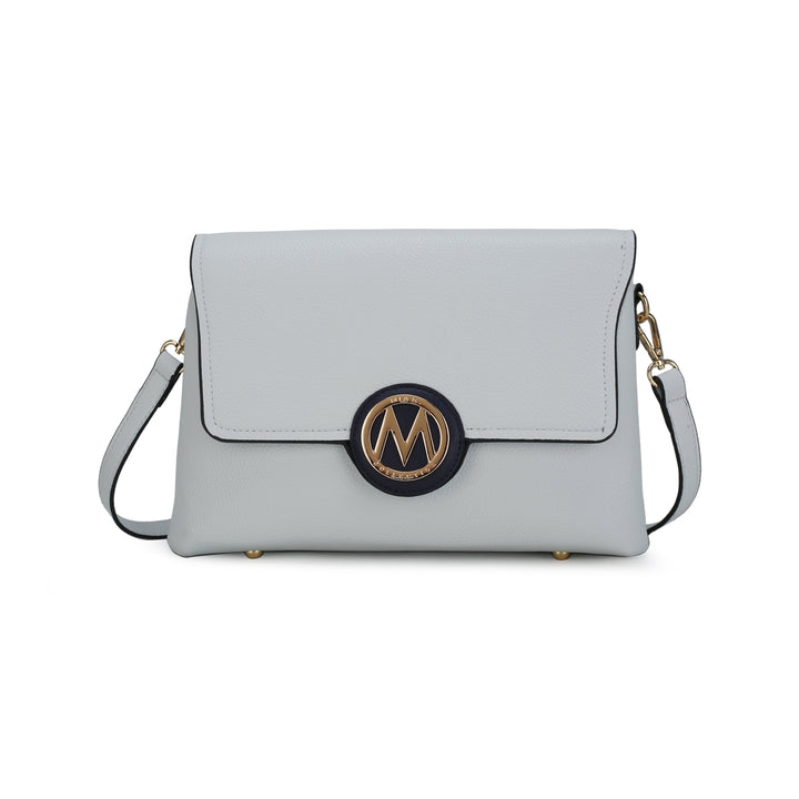 MKFCollection Johanna Multi Compartment Crossbody Bag - Vegan Leather Designer Image 6