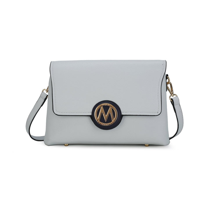 MKFCollection Johanna Multi Compartment Crossbody Bag - Vegan Leather Designer Image 1