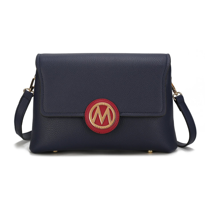 MKFCollection Johanna Multi Compartment Crossbody Bag - Vegan Leather Designer Image 7