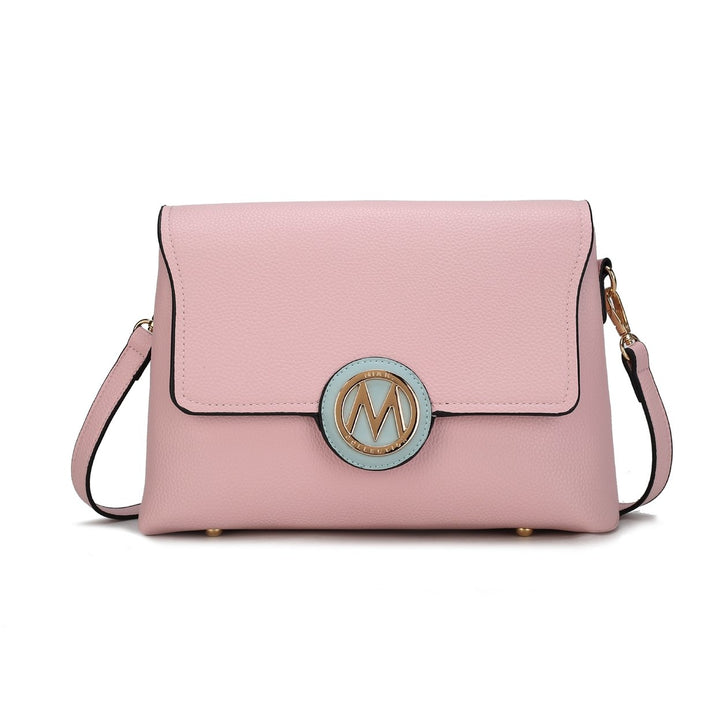 MKFCollection Johanna Multi Compartment Crossbody Bag - Vegan Leather Designer Image 1