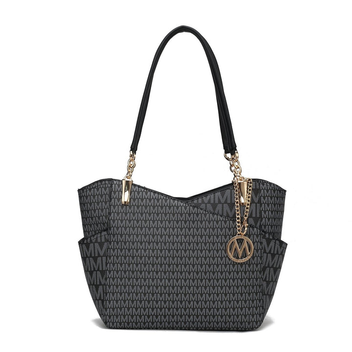 MKFCollection Jules Signature Tote Bag - Vegan Leather Designer Handbag Image 3