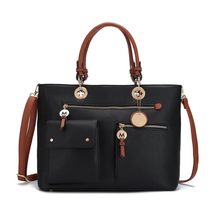 MKFCollection Julia Shoulder Bag - Vegan Leather Designer Handbag Image 3