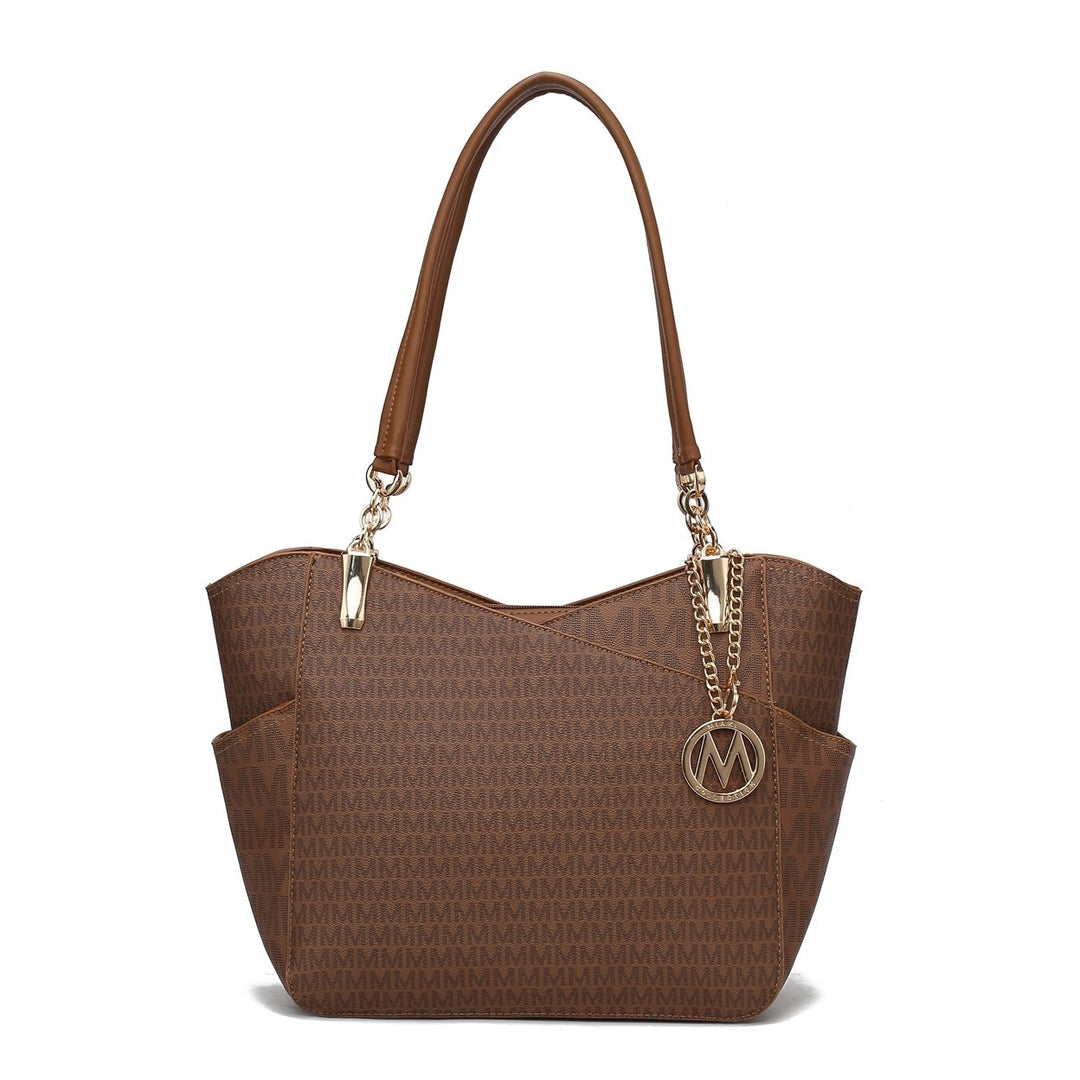 MKFCollection Jules Signature Tote Bag - Vegan Leather Designer Handbag Image 9