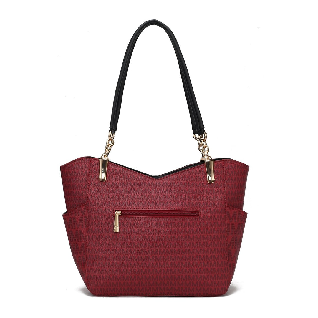 MKFCollection Jules Signature Tote Bag - Vegan Leather Designer Handbag Image 12