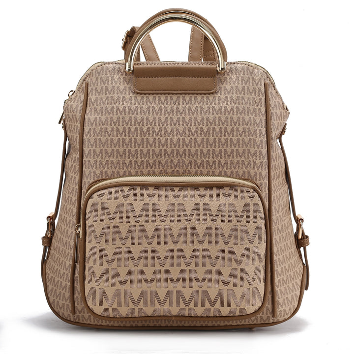 MKFCollection June Signature Backpack - Vegan Leather Designer Handbag Image 2