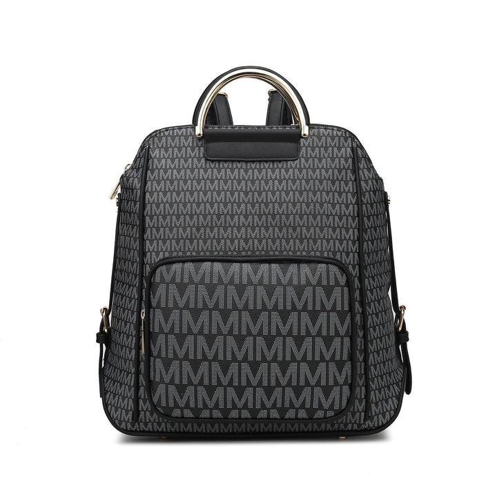 MKFCollection June Signature Backpack - Vegan Leather Designer Handbag Image 1