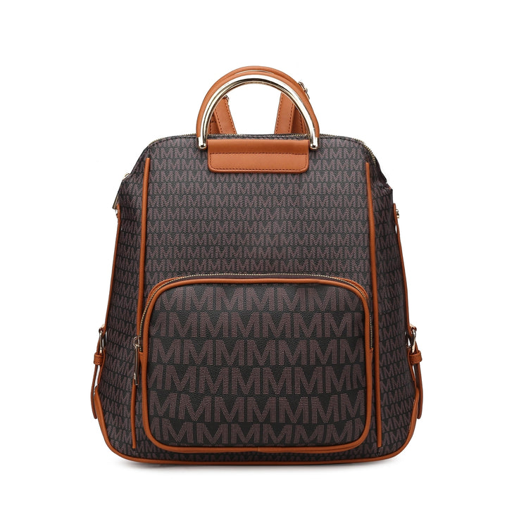 MKFCollection June Signature Backpack - Vegan Leather Designer Handbag Image 4