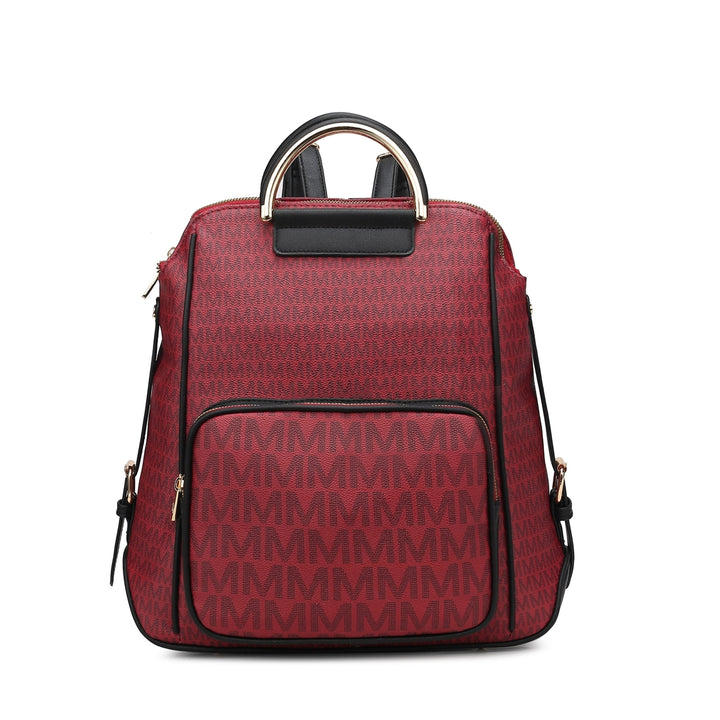 MKFCollection June Signature Backpack - Vegan Leather Designer Handbag Image 4