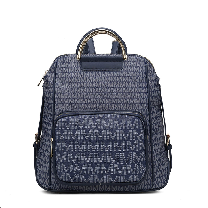 MKFCollection June Signature Backpack - Vegan Leather Designer Handbag Image 6