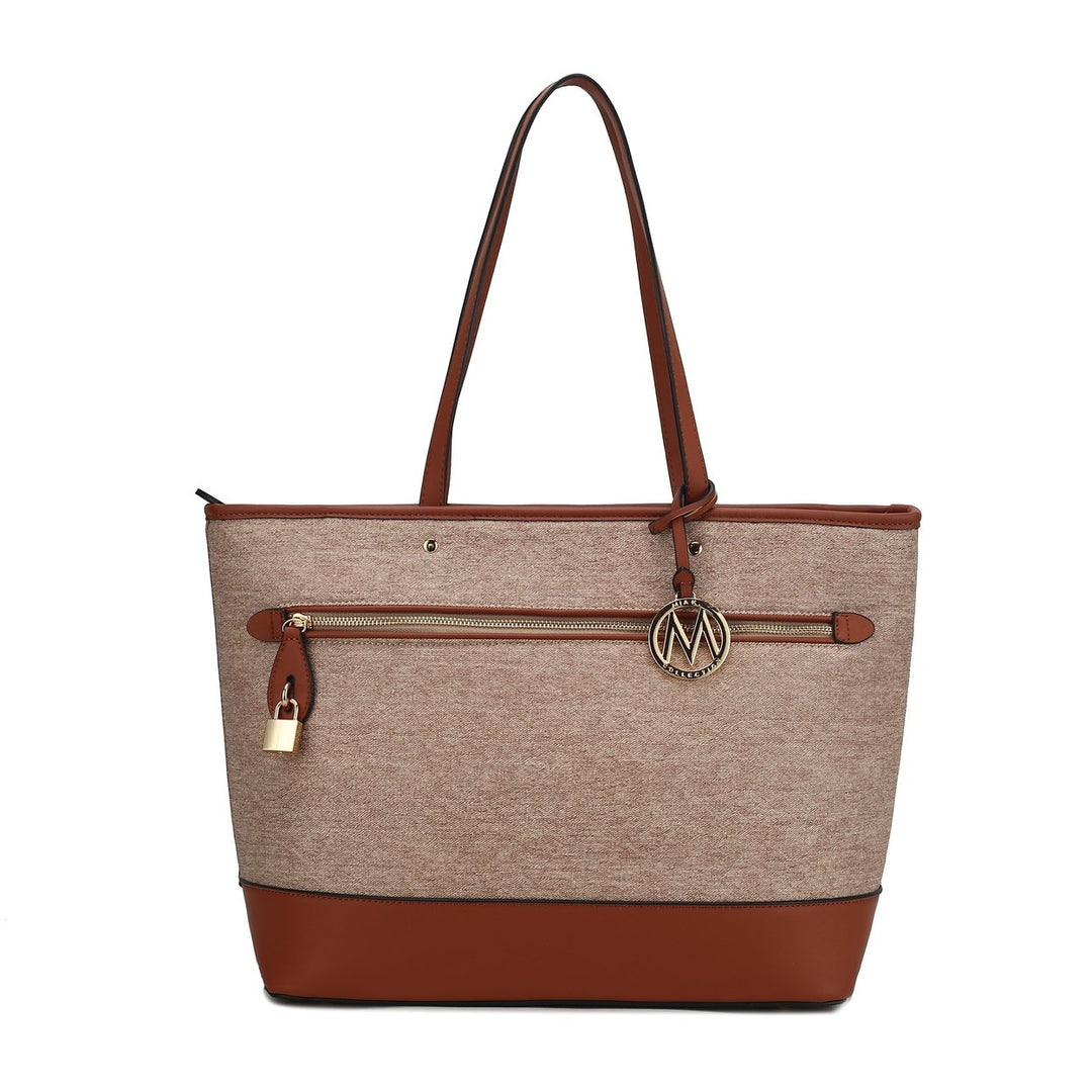 MKFCollection Juno Tote Bag - Vegan Leather Designer Handbag Image 1