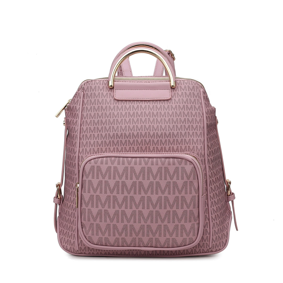 MKFCollection June Signature Backpack - Vegan Leather Designer Handbag Image 7