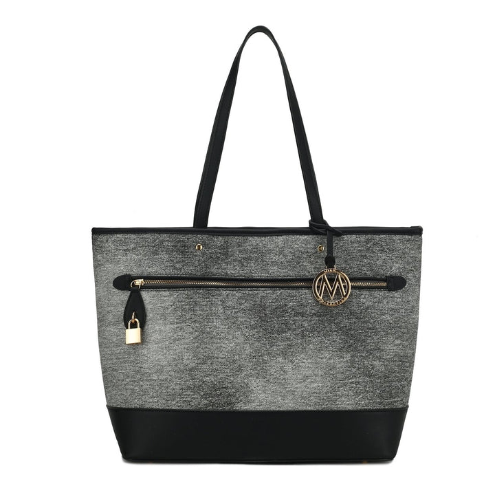 MKFCollection Juno Tote Bag - Vegan Leather Designer Handbag Image 1