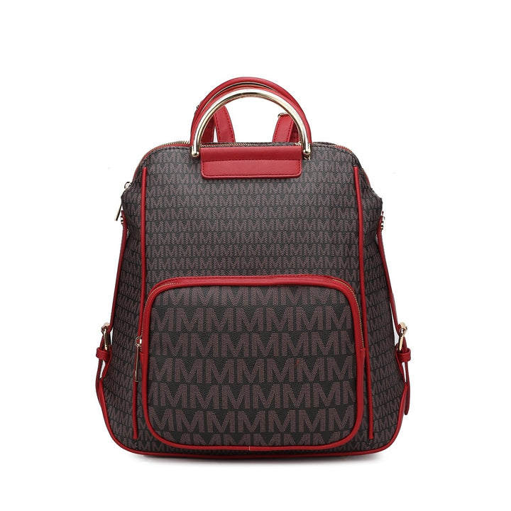 MKFCollection June Signature Backpack - Vegan Leather Designer Handbag Image 8