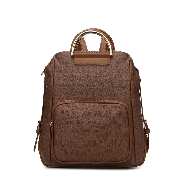 MKFCollection June Signature Backpack - Vegan Leather Designer Handbag Image 9