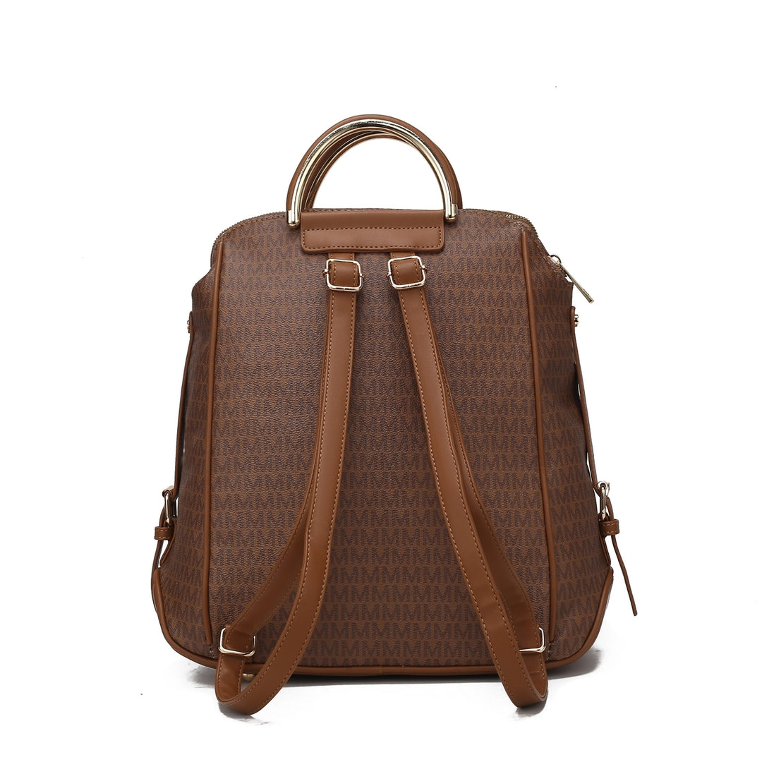 MKFCollection June Signature Backpack - Vegan Leather Designer Handbag Image 12