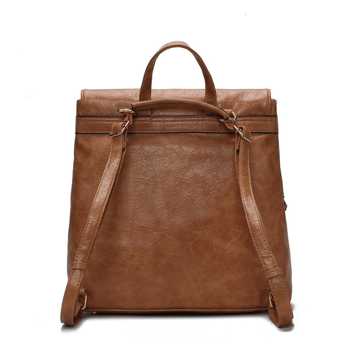 MKFCollection Alba Convertible Backpack - Vegan Leather Designer Handbag Image 3