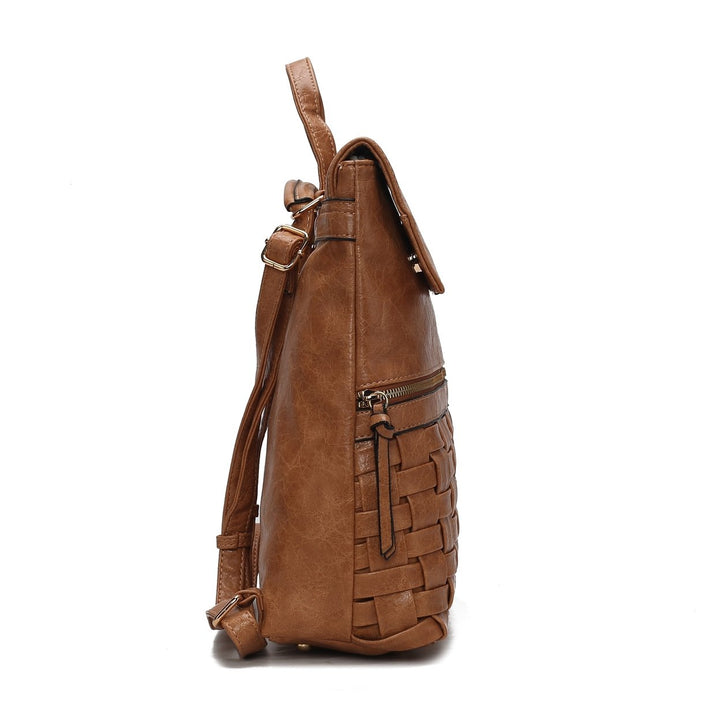 MKFCollection Alba Convertible Backpack - Vegan Leather Designer Handbag Image 4