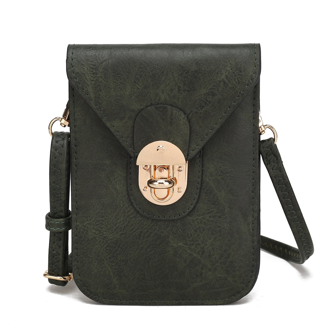 MKFCollection Kianna Phone Crossbody Bag - Vegan Leather Designer Handbag Image 6