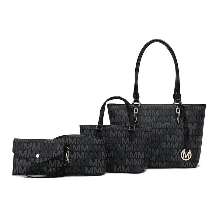 MKFCollection Alexy Signature Tote Bag and Set - Vegan Leather Designer Handbag Image 6