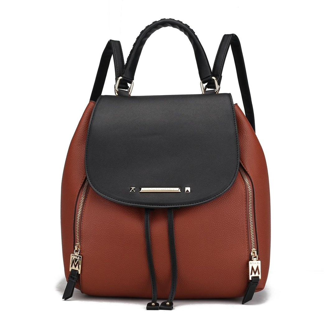 MKFCollection Kimberly Backpack - Vegan Leather Designer Handbag Image 6