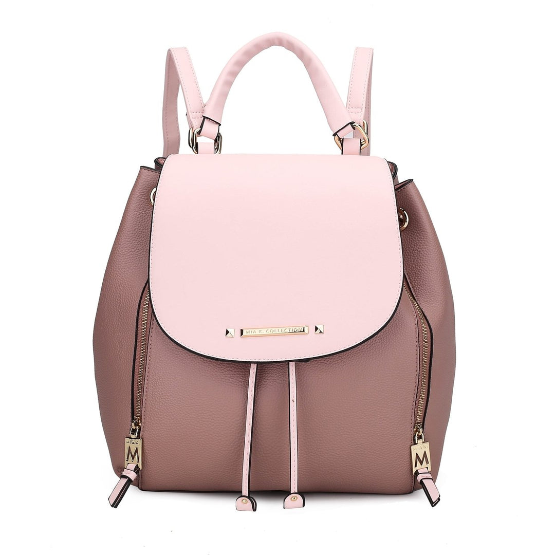 MKFCollection Kimberly Backpack - Vegan Leather Designer Handbag Image 9