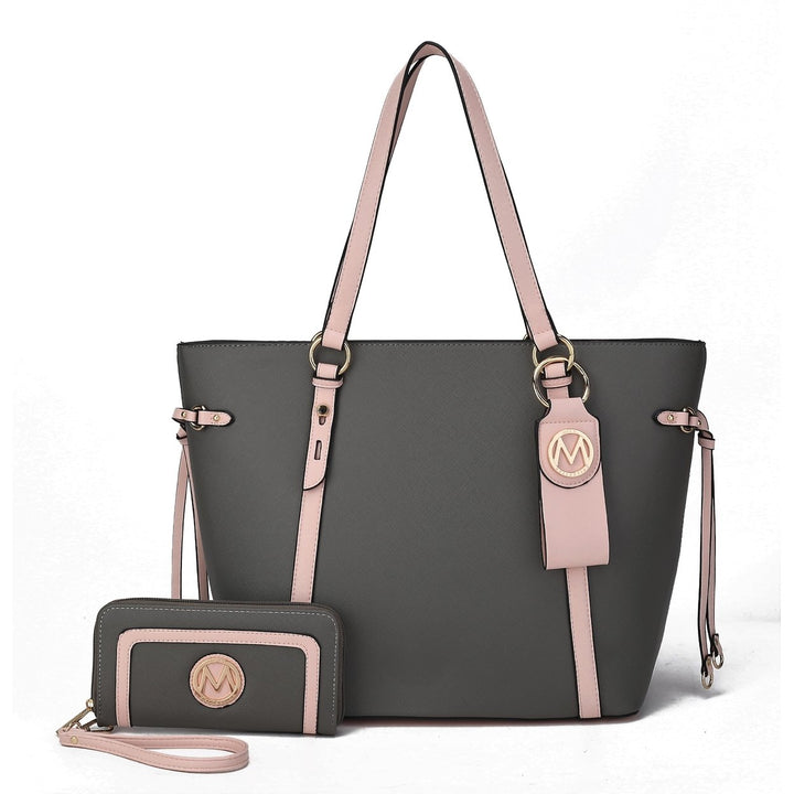 MKFCollection Kioea Tote Bag and Set - Vegan Leather Designer Handbag Image 8