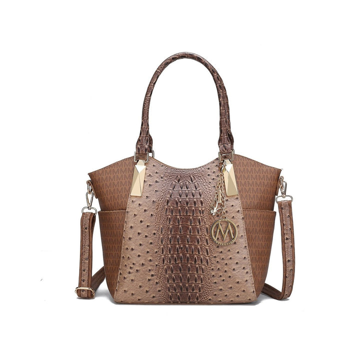 MKFCollection Kristal Signature Tote Bag - Vegan Leather Designer Handbag Image 1