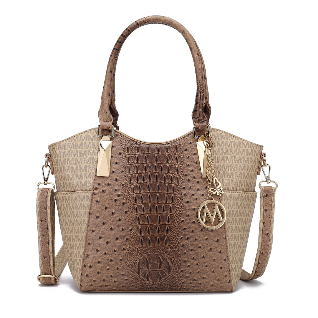 MKFCollection Kristal Signature Tote Bag - Vegan Leather Designer Handbag Image 2