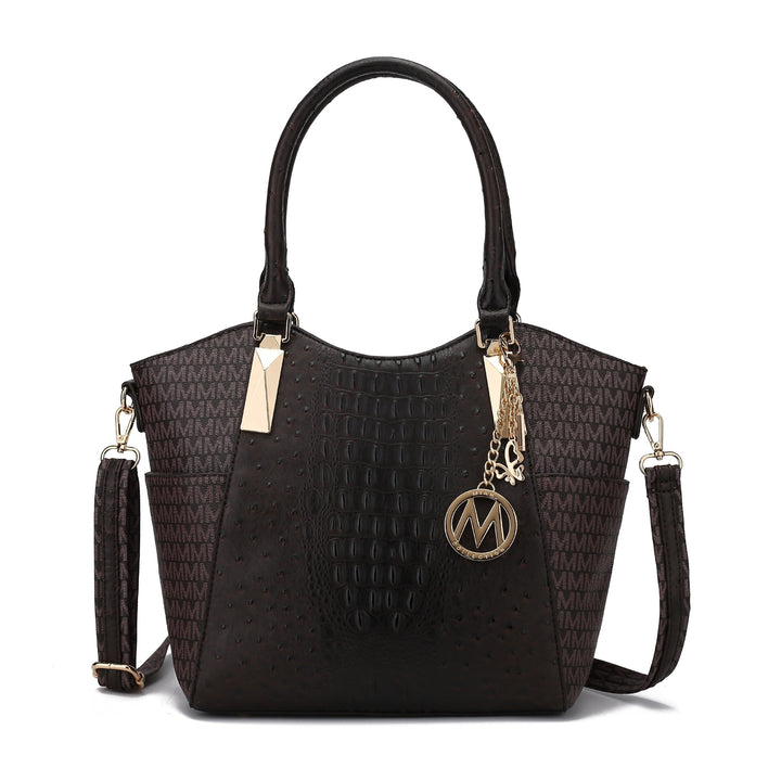 MKFCollection Kristal Signature Tote Bag - Vegan Leather Designer Handbag Image 4