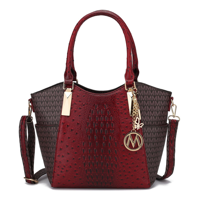 MKFCollection Kristal Signature Tote Bag - Vegan Leather Designer Handbag Image 7